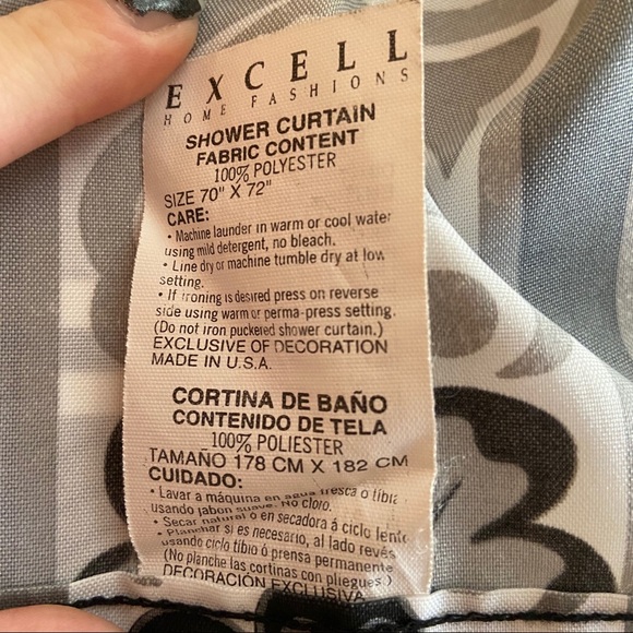 White and Gray Shower Curtain - Picture 4 of 4